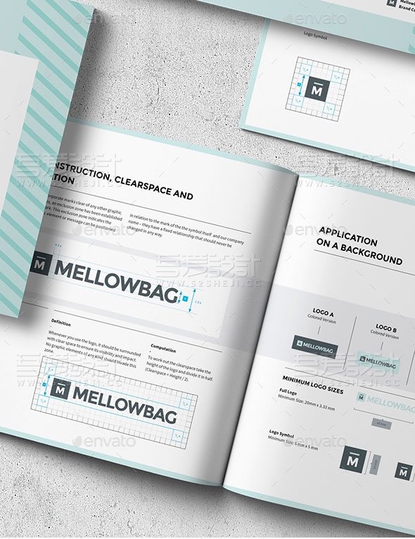 淡蓝色简约企业品牌手册画册模板