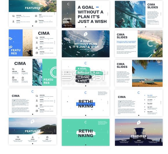 艺术图片展示年总结杂志风格PPT模板