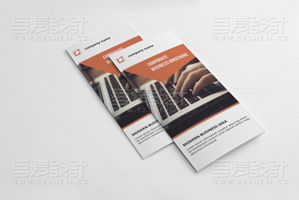 橙色简约大气企业三折页模板