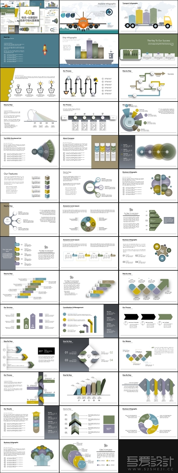 物流创意图形信息可视化PPT图表