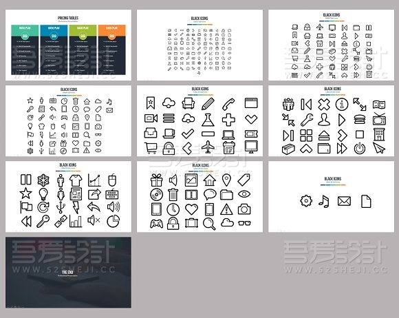 多色彩扁平化年计划总结Keynote模板