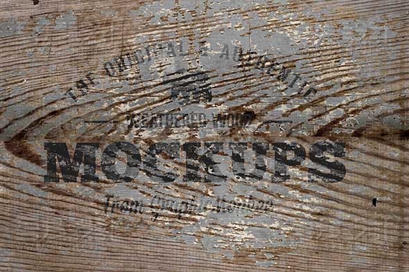 复古木纹logo样机贴图PSD模板