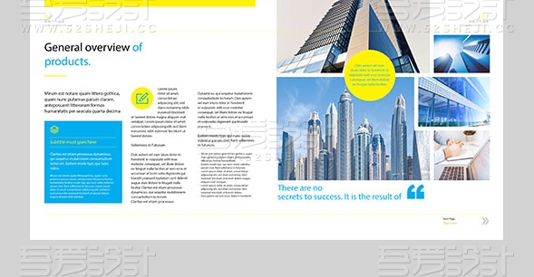 方形高端大气蓝色企业宣传画册模板