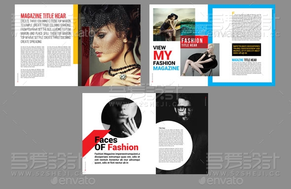 时尚风格优雅时装品牌宣传杂志画册模板