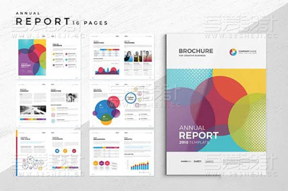 多彩企业年度报告宣传画册模板