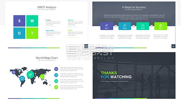 54页精美多用途商务PPT模板