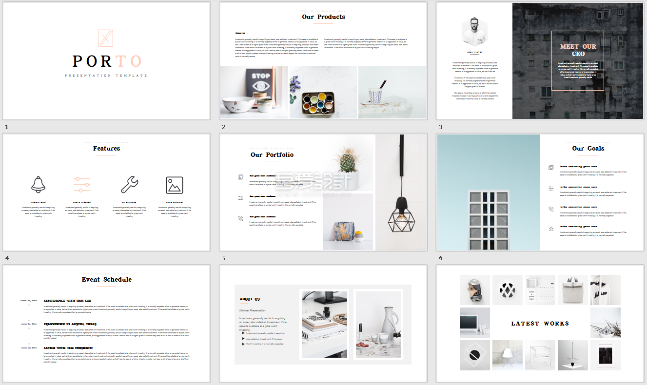 高端简约精美展示PPT模板