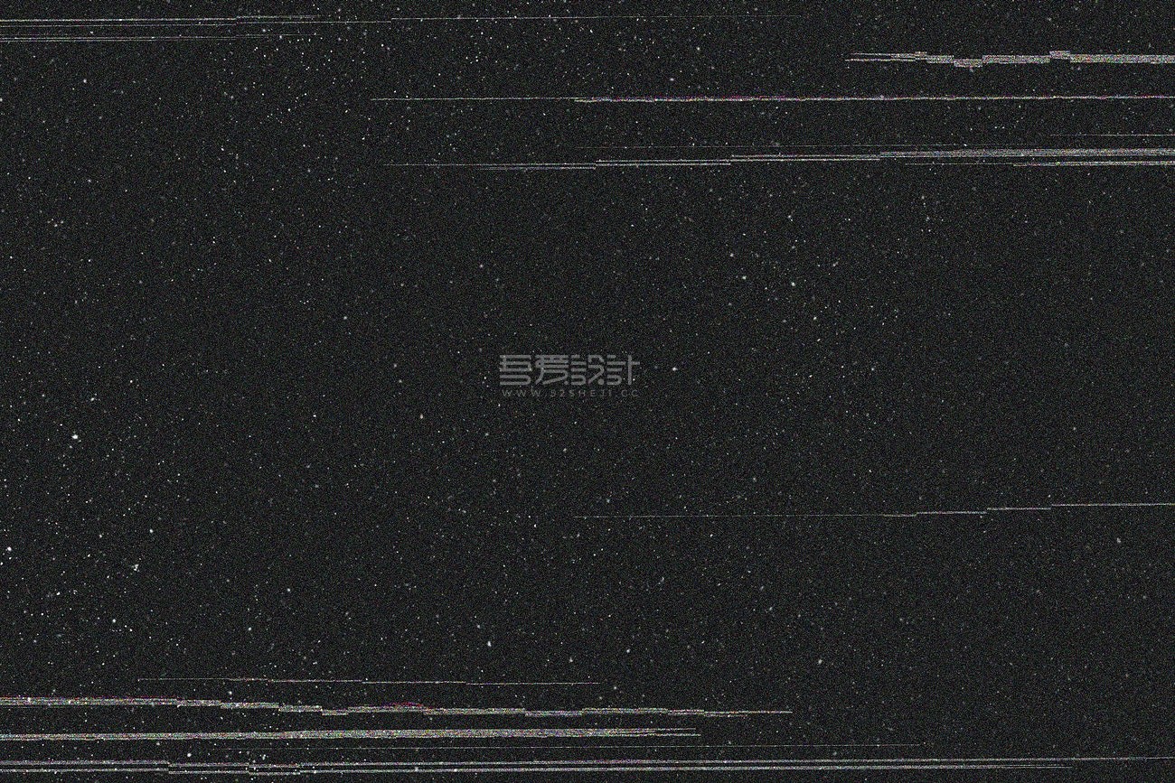 黑色背景上的小故障效果