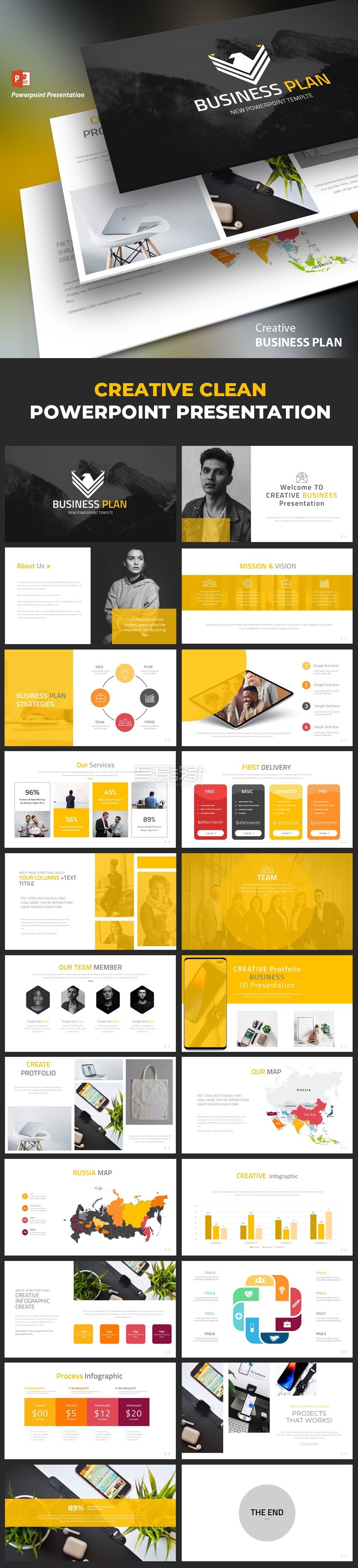 20多页商业计划书PPT演示模板