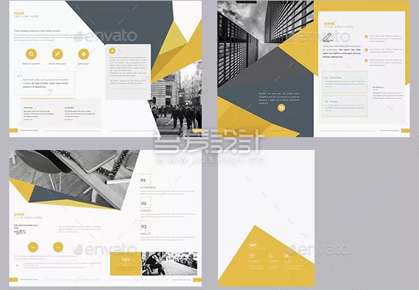 创意建筑公司宣传Indesign画册模板