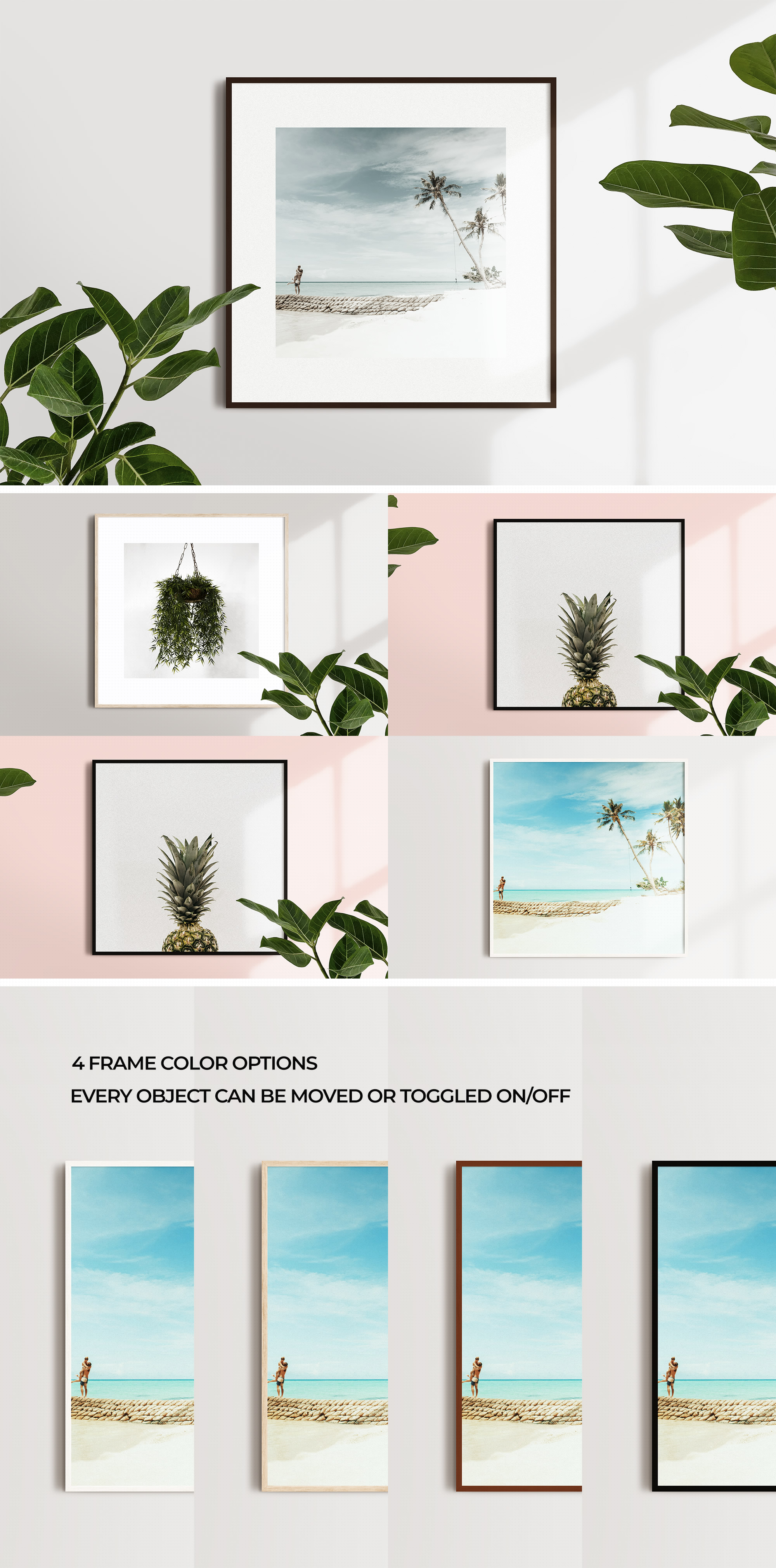 方形海报框架样机