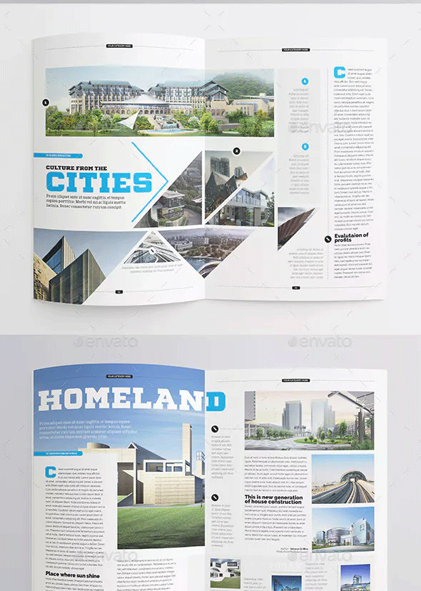 建筑风景展示ID杂志画册模板