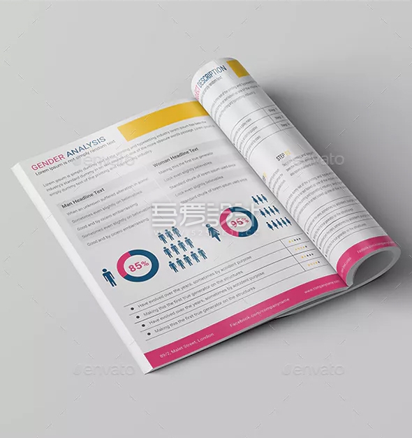 简约产品展示Indesign画册模板