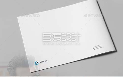 蓝横版色简约企业团队介绍宣传Indesign画册模板