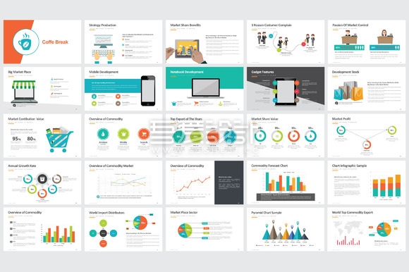多色彩团队介绍商务通用PPT模板