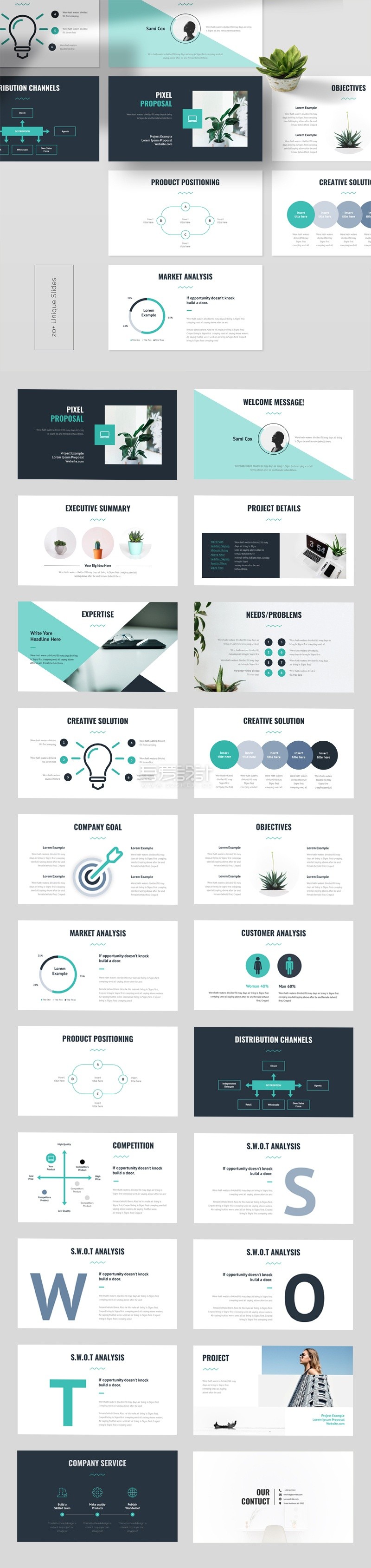 小清新项目提案PowerPoint模板