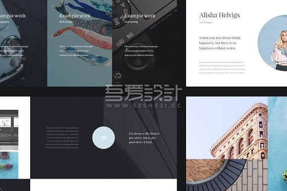 100页极简文艺风格PPT+keynote模板