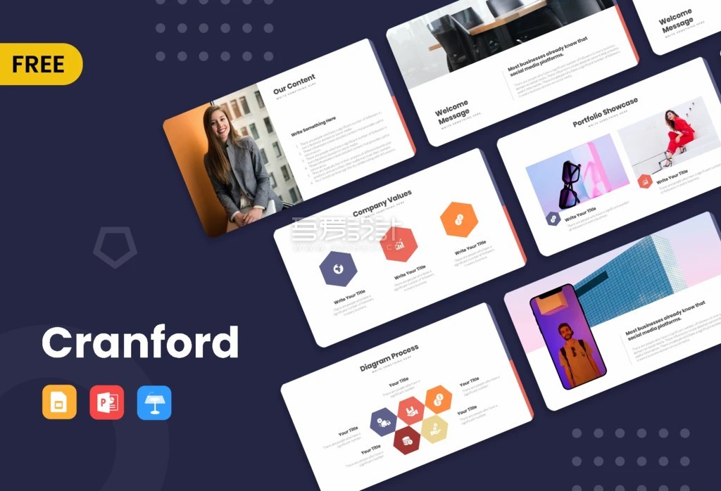 免费简洁大气企业介绍PPT演示模板