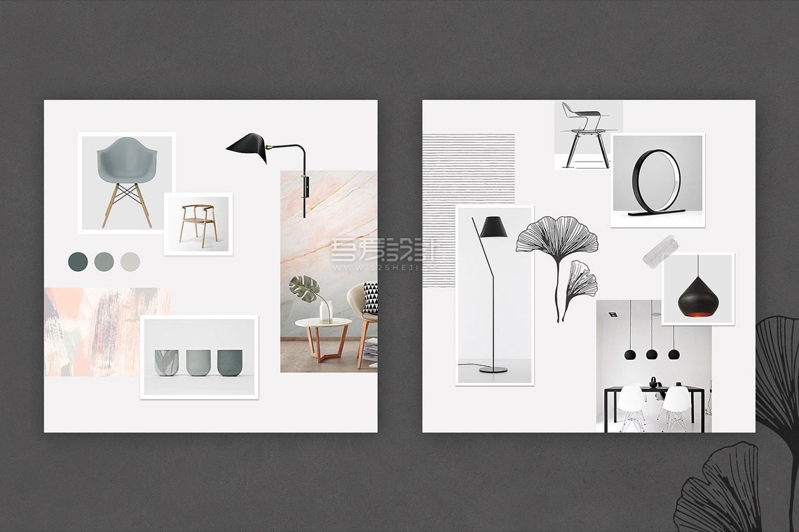 Instagram室内设计多用途展示模板