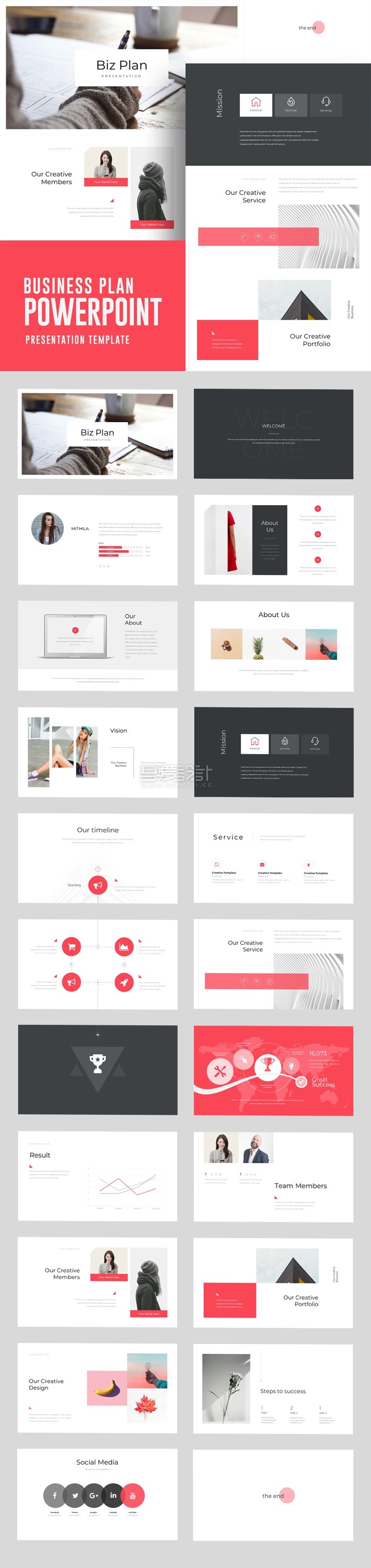 大气红色商业计划书PPT模板