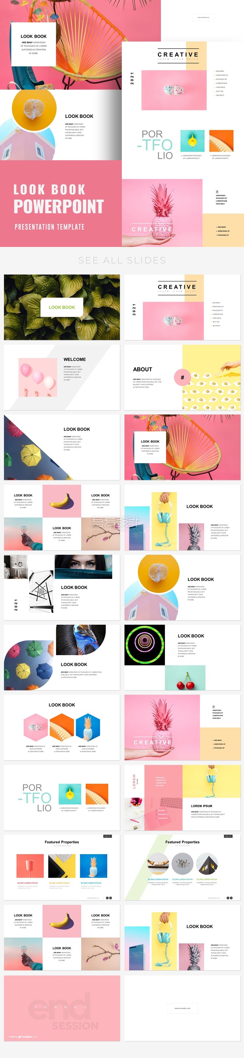 看书创意色彩PowerPoint模板