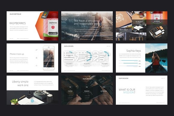 简文艺风格keynote+PPT模板