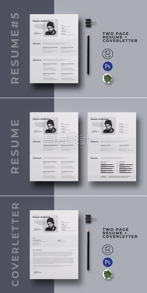 免费个性简历psd模板