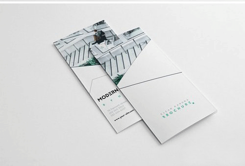 简约大气企业三折页ID折页模板