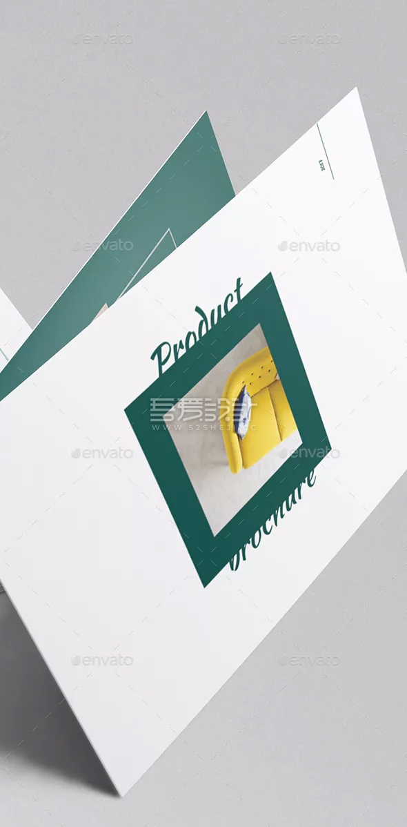 简约时尚产品展示Indesign双折页模板