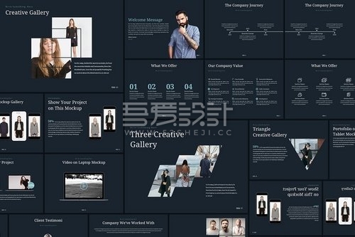 35页杂志风团队介绍keynote模板