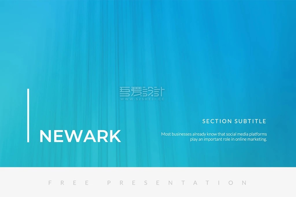 干净简约的蓝色渐变PPT模版