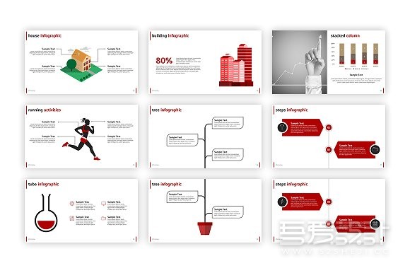 83页红色简约大气企业通用PPT模板