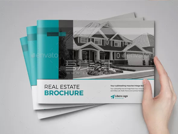 横版房地产Indesign宣传画册模板