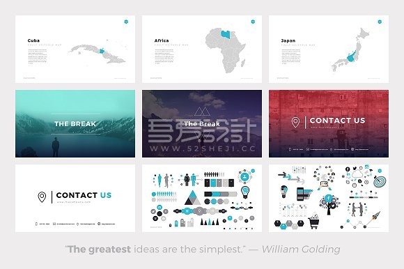 112页图片展示艺术风格PPT模板
