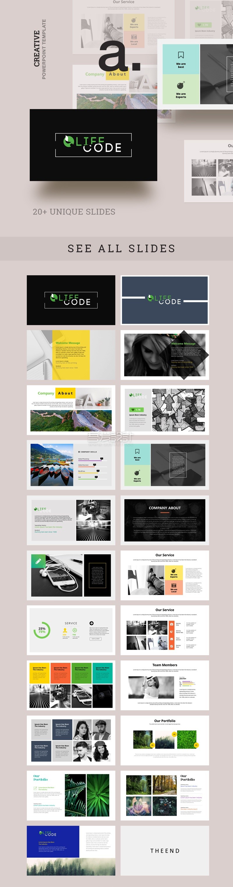 20多个创意现代PowerPoint演示文稿