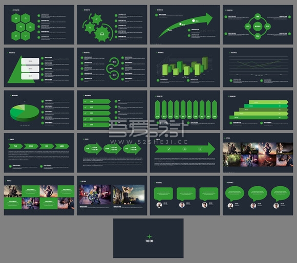 绿色高端大气多用途PPT模板
