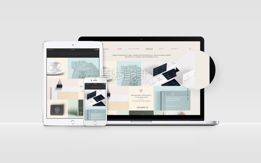 网页设计展示电子设备贴图PSD模板