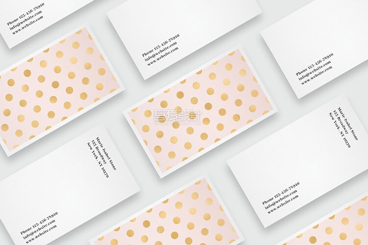 金色圆点名片模板