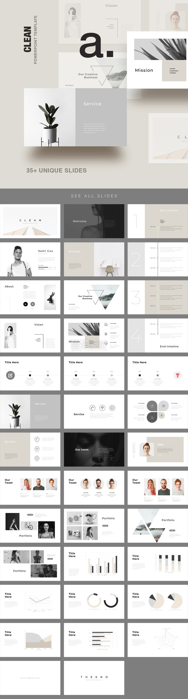 38个独特数字创意简洁PowerPoint模板