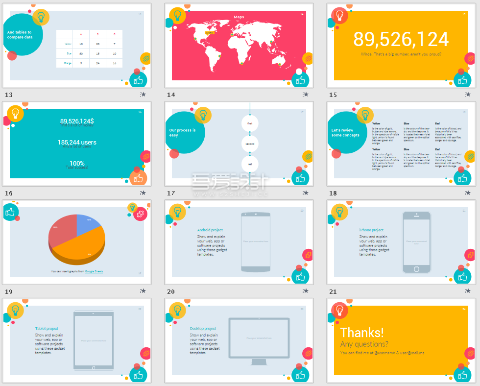21页教育创意彩色PowerPoint模板