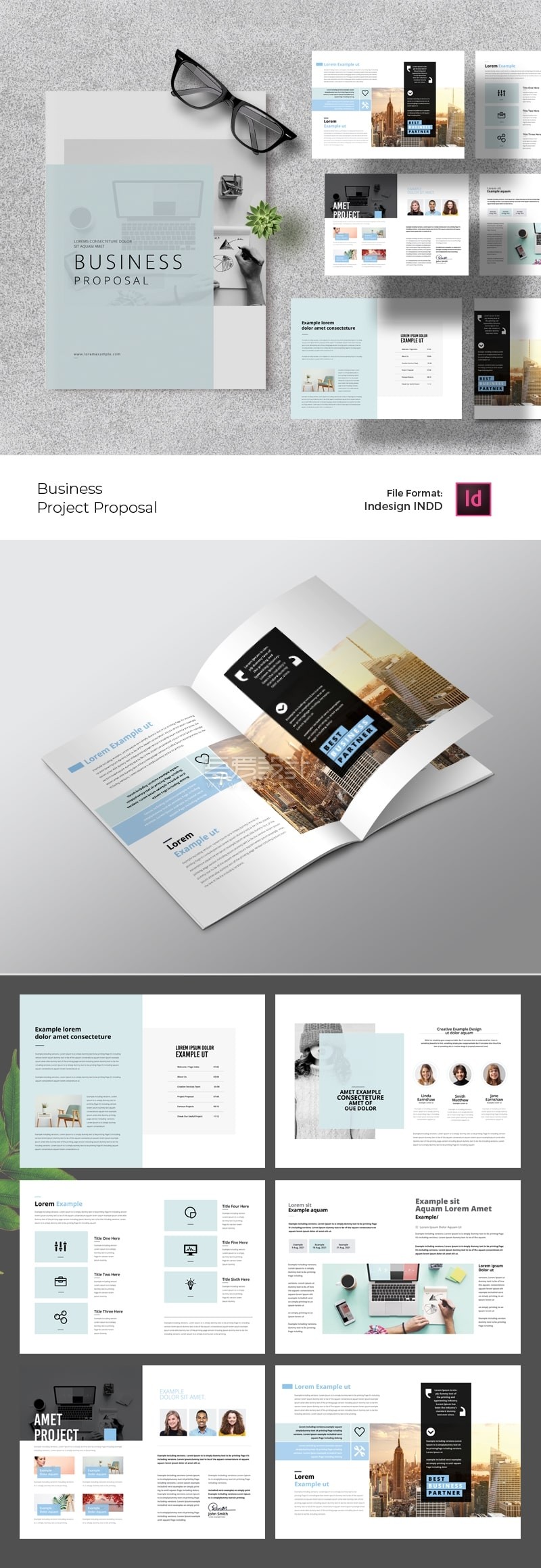 天蓝色创意商业计划书