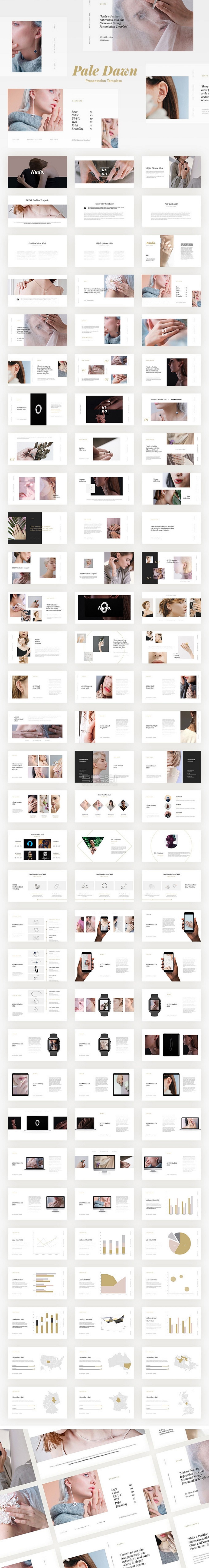 100页简洁大气苍白黎明演示模板