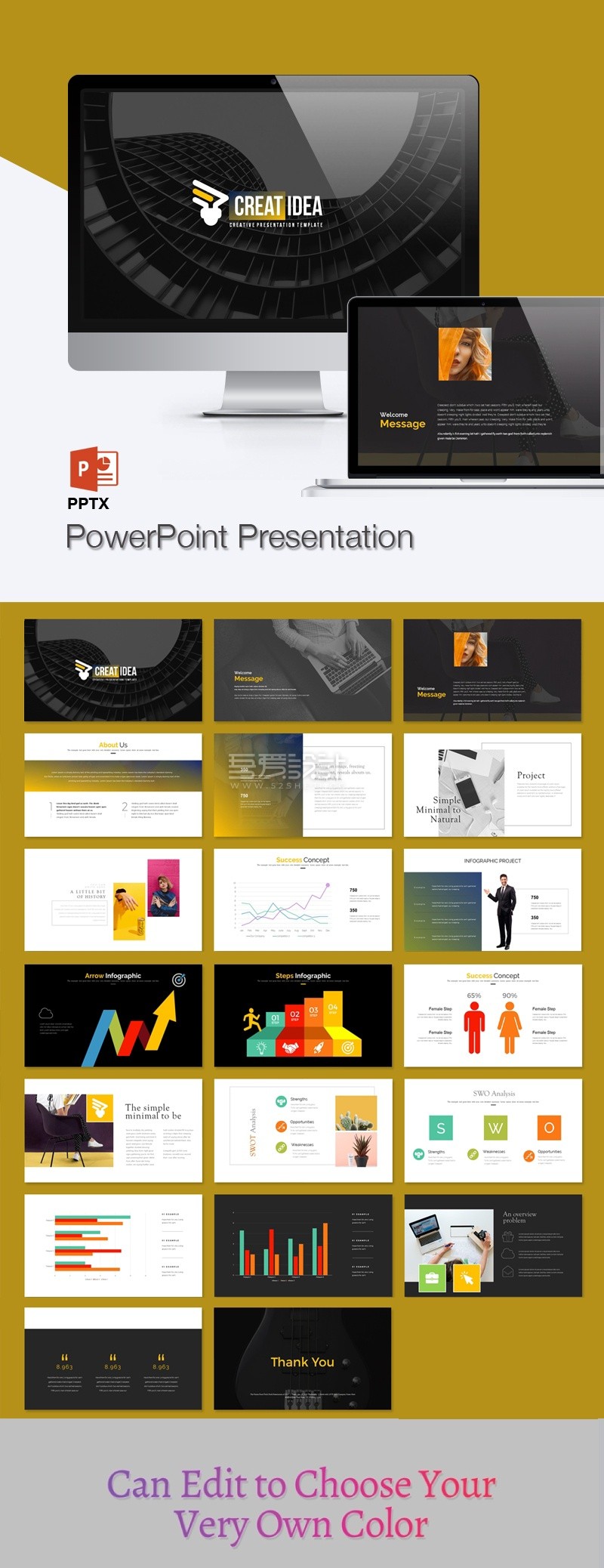 20多个独特多用途Powerpoint演示模板