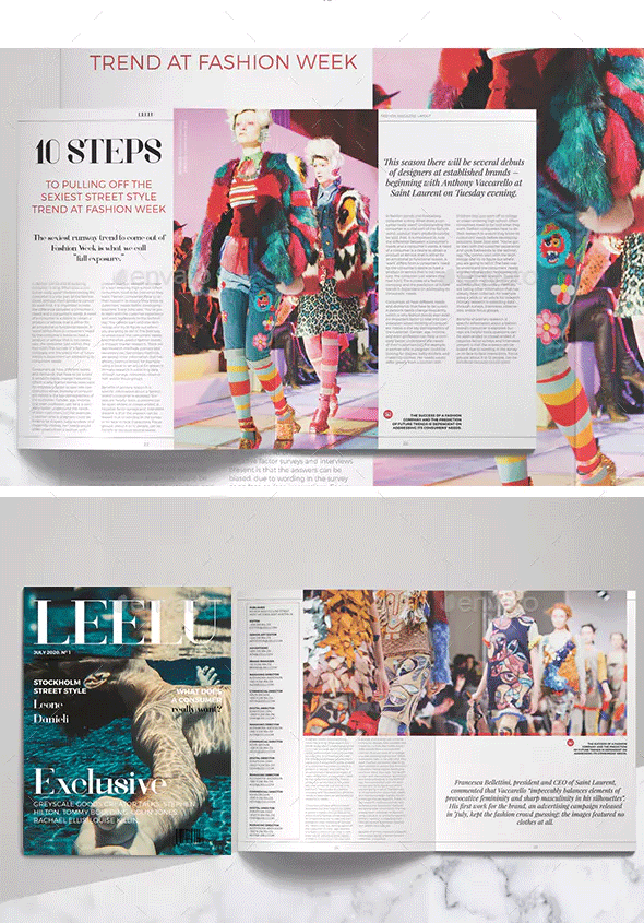 服装展示杂志风格ID画册模板