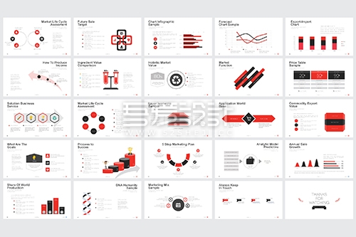 黑红色商务通用PPT模板