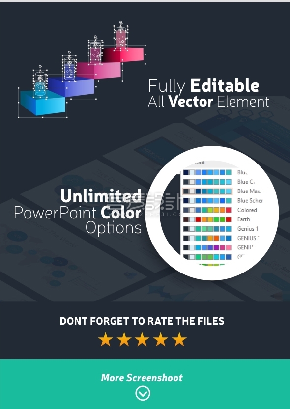 85页10款不同颜色数据图表年计划总结PPT模板
