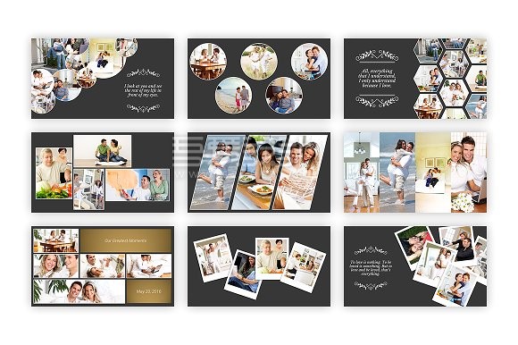 结婚纪念日婚礼婚纱照展示PPT模板